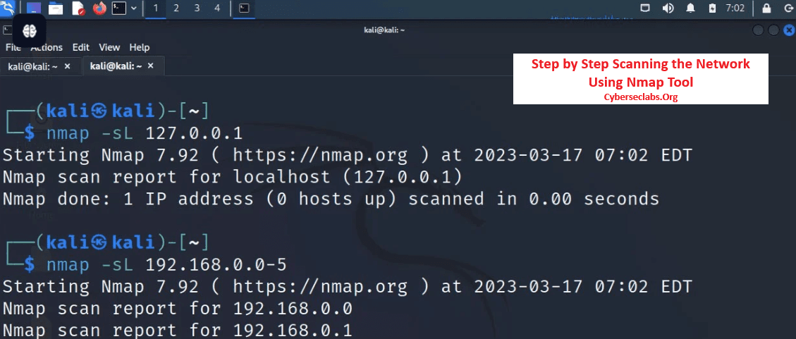 Scanning the Network Using Nmap Tool