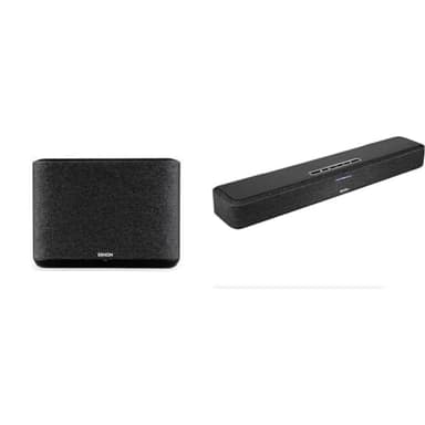 Denon Home 250 Wireless Speaker & Sound Bar 550 with Dolby Atmos - Compact Multi-Room Audio System