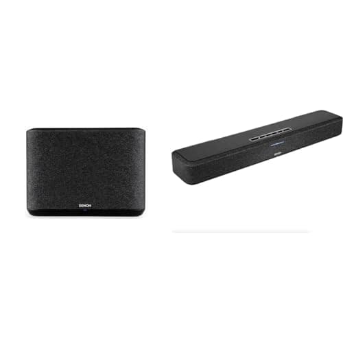 Denon Home 250 Wireless Speaker & Sound Bar 550 with Dolby Atmos - Compact Multi-Room Audio System