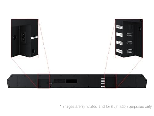SAMSUNG Q-Series Soundbar HW Q600F 3.1.2 ch Subwoofer (2025 Model) SpaceFit Sound Pro, Q-Symphony, Adaptive Sound