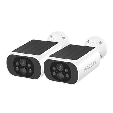 Solar Security Camera Outdoor Wireless, 4MP Battery Powered Home Surveillance Camera with Embedded Solar Panel, PIR Motion Sensor, 2.4G/5G Dual Band WiFi (2 Pack)