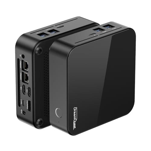 DreamQuest Mini PC Linux Preinstalled, Intel N150 (up to 3.6GHz) Mini Desktop Computers 16GB DDR4 512GB SSD, USB C, DP, HDMI, USB 3.2, Dual LAN,WiFi, Bluetooth, Support 4K 60Hz, Support Windows 11 Pro
