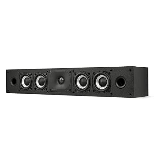Polk Monitor XT35 Slim Center Channel Speaker - Hi-Res Audio Certified, Dolby Atmos & DTS:X Compatible, 1" Terylene Tweeter & Four 3" Dynamically Balanced Woofer, Wall-Mountable, Midnight Black