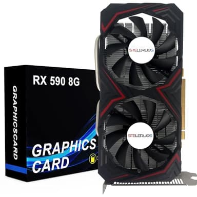 RX 590 Graphics Card 8GB GDDR5 Video Card 256bit PCI Express16X3.0 with Dual Cooling Fans,2304SP GPU DP/HDMI/DVI DirectX 12 Gaming Dual Freeze Fans for Desktop PC