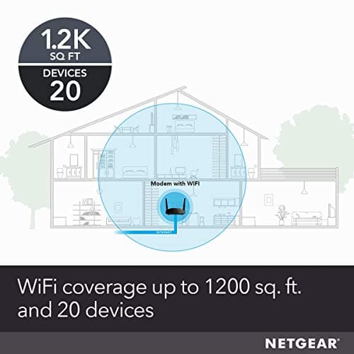 NETGEAR Cable Modem WiFi Router Combo C6220 - Compatible With All Cable Providers Including Xfinity by Comcast, Spectrum, Cox | For Cable Plans Up to 200 Mbps | AC1200 WiFi Speed | DOCSIS 3.0