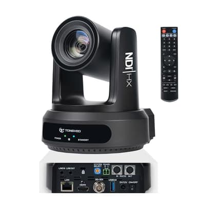 NDI AI Auto-Tracking IP PTZ Camera SDI/HDMI/USB3.0/LAN PoE 30X Optical + 16X Digital Zoom 1080P 60fps for Live Streaming Church Services Education Video Conference with OBS vMix and More