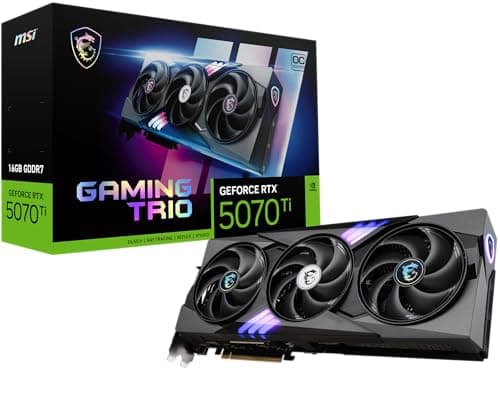 MSI NVIDIA GeForce RTX 5070 Ti 16G Gaming Trio OC Plus Graphics Card Gaming GDDR7 256 Bits, Boost Frequency up to 2580MHz, PCIe Gen 5, DLSS 4, DP 2.1 x 3, HDMI 2.1 x 1