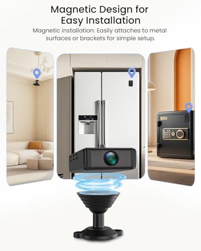 Mini Security Camera, Nanny Cam with 180°Rotating Lens, Free Cloud & SD Storage, 4K WiFi Wireless Surveillance, No WiFi Recording, Motion Detection, Auto Night Vision