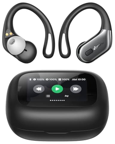 Bluetooth Headphones Wireless Earbuds: Sweatproof & Waterproof, 40H Playtime Wireless Ear Buds with Earhooks, Secure Fit Over Ear Buds with Mic, White Elephant Stocking Stuffers for Men Women