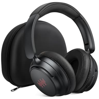 Active Noise Cancelling Headphones Wireless Bluetooth 5.4 Over-Ear ANC Headset for Students Gaming Online Classes Travel Airplane Hi-Res Sound Foldable for Samsung TV QLED iPhone 16 iPad Google Black