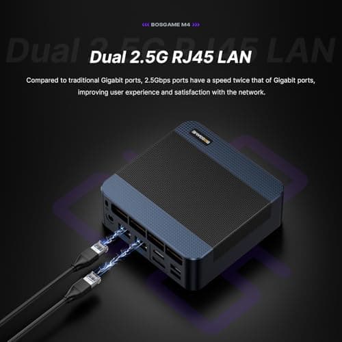M4 Mini PC Desktop Computers, AMD Ryzen 7 8745HS, 32GB DDR5 1TB PCle SSD, 4K Triple Display, USB4.0, Oculink, Dual 2.5G LAN, Wi-Fi 6E/BT5.2, Compact Silent PC for Gaming, Office & Design