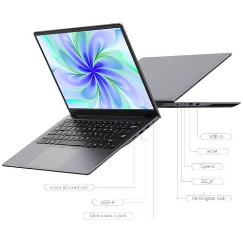 14.1" Laptop 16GB RAM 512GB SSD, QHD (2160x1440) Display, Intel Core m3 8100Y (Beat Intel i3-5005u), Windows 11 Pro Notebook Computer with HDMI, Type C, Long Battery Life, MS Office 2024 - Gray
