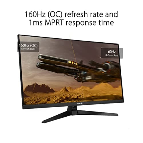 ASUS TUF Gaming 32” (31.5” viewable) 4K HDR DSC Gaming Monitor (VG32UQA1A) - UHD (3840 x 2160), 160Hz, 1ms, Extreme Low Motion Blur Sync, Freesync Premium, HDMI2.1, Speakers, 120% sRGB, DisplayHDR 400