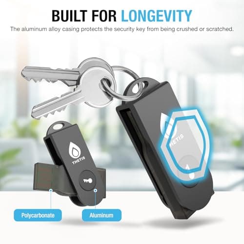 Thetis Pro-A FIDO2 Security Key Passkey Device with USB A & NFC, TOTP/HOTP Authenticator APP, FIDO 2.0 Two Factor Authentication 2FA MFA, Works with Windows/macOS/Linux/Gmail/Facebook/Dropbox/GitHub