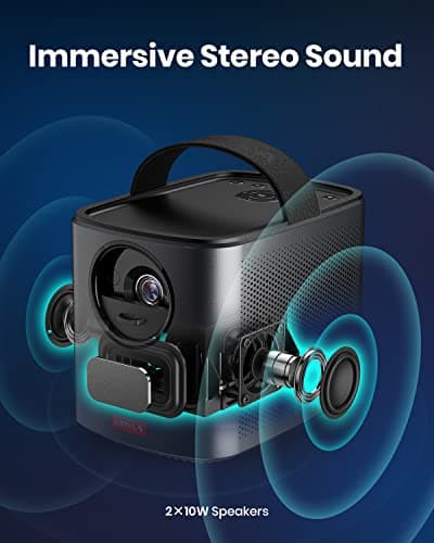 NEBULA by Anker Mars II Pro 500 ANSI Lumen Portable Projector, Native 720P, 40-100 Inch Image TV Projector, Movie Projector with WiFi and Bluetooth, 3Hr Video Playtime, Watch Anywhere