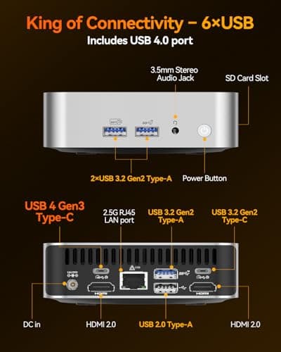 GEEKOM A8 AI Mini PC, AMD Ryzen 9 8945HS (up to 5.2GHz) Mini Computers, 32GB DDR5 5600MHz RAM&2TB PCIe 4.0 SSD, Windows 11 Pro Mini Desktop, AMD Ryzen AI/Radeon 780M/WiFi 6E/BT5.2/USB4/8K/Quad Display