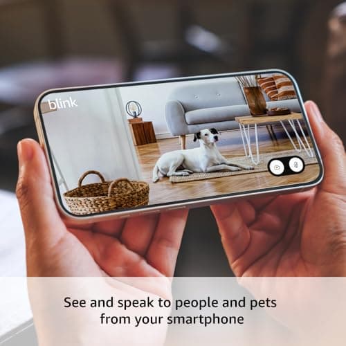 Blink Mini 2 (newest model) — Home Security & Pet Camera with HD video, color night view, motion detection, two-way audio, and built-in spotlight — 1 camera (White)