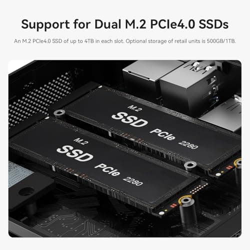 Beelink SER5 MAX Mini PC, Ryzen 7 6800U (up to 4.7GHz) Mini Computer, 24GB RAM & 500GB PCle4.0 SSD, AMD Radeon 680M, Wi-Fi 6, BT5.2, 1000M LAN, Supports 4K Triple Displays via HDMI, DP, USB-C