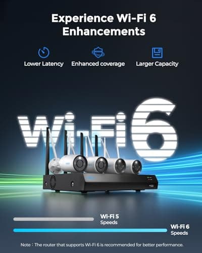 REOLINK 4K Security Camera System, 4pcs Outdoor 4K/8MP Plug-in WiFi 6 Cameras, Full Metal Material, Color Night Vision, Person/Vehicle/Animal Detection, 16CH WiFi NVR with 2TB HDD, RLK12-800WB4