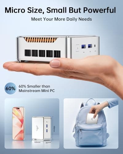 KAMRUI Essenx E2 Mini PC, 16GB RAM 1TB SSD Mini Computers,12th Alder Lake N97 (Beat N150, up to 3.6GHz) Micro PC, HDMI+DP1.4 Dual 4K UHD Small PC,Gigabit Ethernet,WiFi,BT,Home/Office Mini Desktop pc