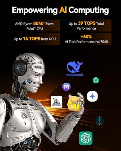 GEEKOM A8 AI Mini PC, AMD Ryzen 9 8945HS (up to 5.2GHz) Mini Computers, 32GB DDR5 5600MHz RAM&2TB PCIe 4.0 SSD, Windows 11 Pro Mini Desktop, AMD Ryzen AI/Radeon 780M/WiFi 6E/BT5.2/USB4/8K/Quad Display