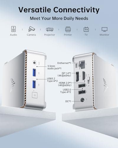 KAMRUI Essenx E2 Mini PC, 16GB RAM 1TB SSD Mini Computers,12th Alder Lake N97 (Beat N150, up to 3.6GHz) Micro PC, HDMI+DP1.4 Dual 4K UHD Small PC,Gigabit Ethernet,WiFi,BT,Home/Office Mini Desktop pc