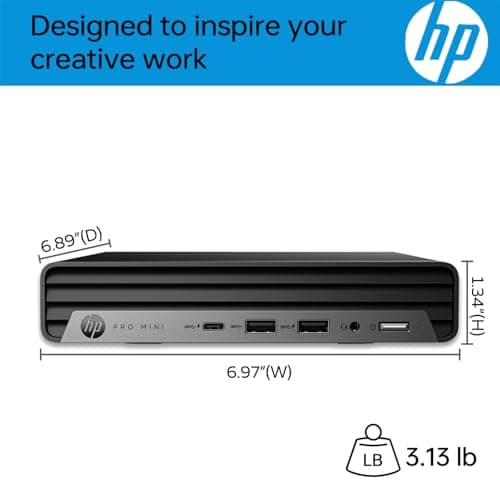 HP Pro Mini 400 G9 Business Mini Desktop Computer, Intel 6-Core i5-12500T (Beat i7-11700T), 16GB DDR4 RAM, 512GB PCIe SSD, WiFi 6, Bluetooth, 2 Type-C, HDMI, 2 DisplayPort, Windows 11 Pro, Vent-Hear