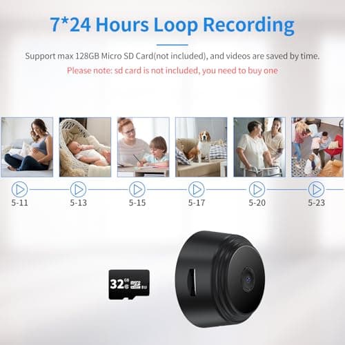 Secrect Camera Mini Spy Camera WiFi Hidden Camera Video Recorder Small Camera for Spying Room Camera Night Vision Home Security Camera Nanny Cam Pet Camera Baby Camera