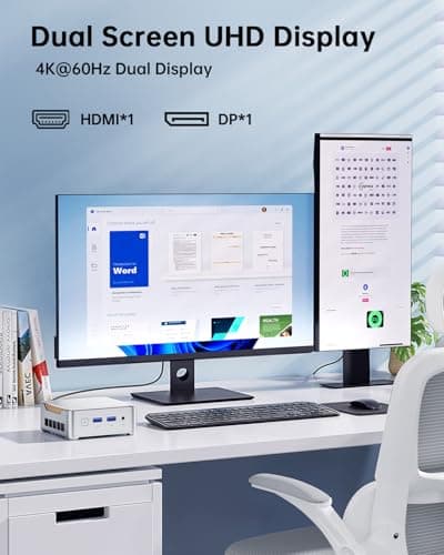KAMRUI Essenx E2 Mini PC, 16GB RAM 1TB SSD Mini Computers,12th Alder Lake N97 (Beat N150, up to 3.6GHz) Micro PC, HDMI+DP1.4 Dual 4K UHD Small PC,Gigabit Ethernet,WiFi,BT,Home/Office Mini Desktop pc