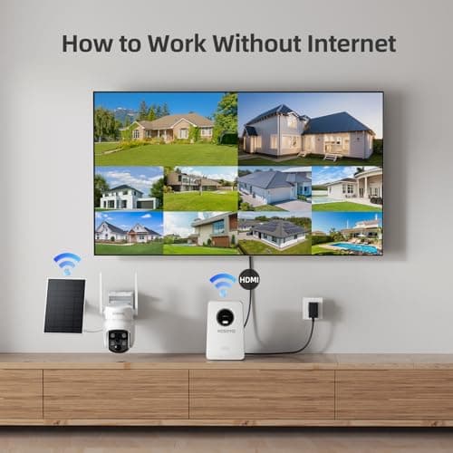 Solar Security Cameras Wireless Outdoor, 4MP Solar Powered, 4 Cam kit, Color Night Vision, 360° PTZ, 500G HDD Local Recording, No Monthly Fees