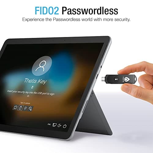Thetis Pro FIDO2 Security Key, Two Factor Authentication NFC Security Key FIDO 2.0, Dual USB A Ports & Type C for Multi layered Protection (HOTP) in Windows/MacOS/Linux, Gmail, Facebook,Dropbox,Github