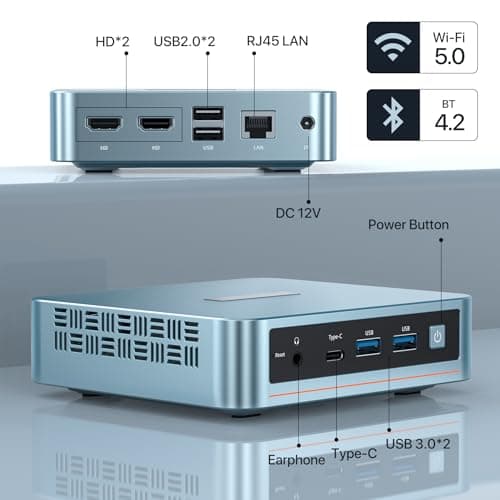 PELADN Mini PC, N95(up to 3.4GHz),16GB DDR4/512GB SSD,Type-C/Dual HD,Mini Desktop Computer,4K/60Hz Triple-Display USB3.0/WiFi 5/BT4.2 Mini Computers for Home Business