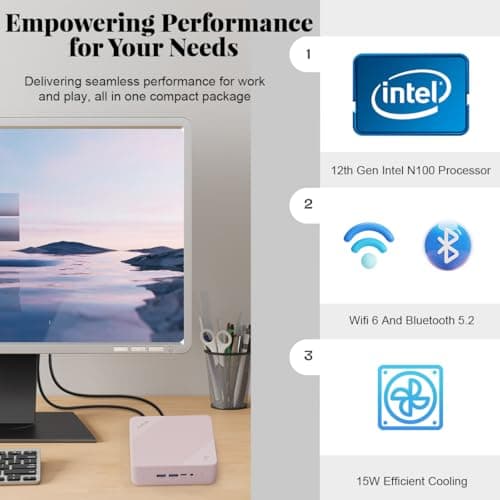 NIMO Mini-PC, 16GB RAM 1TB M.2 SSD Intel 12th Gen N100(Beat i3-1115G4) 4 Cores Desktop Mini PC, Support Upgrade Desktop PC Windows 11 Triple 4K HDMI USB3.2 BT5.2 WiFi 6 Students-Business Home Office