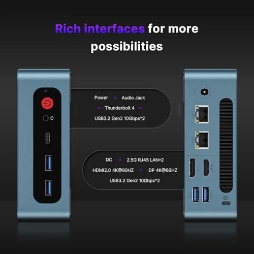 P2 Mini PC with Thunderbolt 4, Intel i7 Desktop Computers 12700H (14 Cores/20 Threads, up to 4.7GHz) 32GB DDR5 RAM, 512GB NVMe SSD, Triple Display, WiFi 6E, BT 5.2 for Home & Office