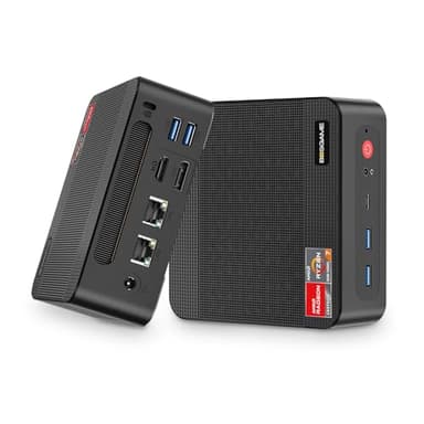 Mini PC P4 Plus, AMD Ryzen 7 5825U Mini Computers, 32GB DDR4 RAM 1TB m.2 NVMe SSD, Dual 2.5GbE LAN Ports/WiFi 6E/BT5.2, 4K Triple Display, Dual NVMe SSD Slots Mini Gaming PC
