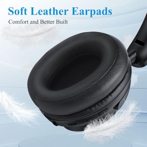 Active Noise Cancelling Headphones Wireless Bluetooth 5.4 Over-Ear ANC Headset for Students Gaming Online Classes Travel Airplane Hi-Res Sound Foldable for Samsung TV QLED iPhone 16 iPad Google Black