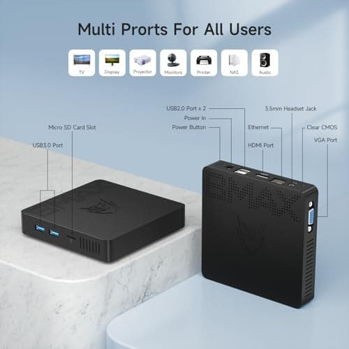 Bmax Mini PC B1 Pro Intel Gemini Lake N4000 (Up to 2.6GHz), 8GB LPDDR4 128GB eMMC Support M.2 SSD Expansion (512GB/2TB), 4K Dual Display 2.4G/5G WiFi & BT4.2 Mini Desktop Computer for Home/Office