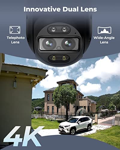 REOLINK 4K Wired WiFi Outdoor Security Camera, 8MP Dual Lens, 360 PTZ Camera, Auto Tracking, 2.4/5GHz Wi-Fi Smart Person/Vehicle/Animal Detection, 6X Hybrid Zoom, Color Night Vision, TrackMix WiFi