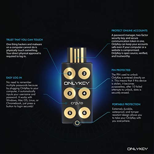 FIDO2 / U2F Security Key and Hardware Password Manager | Universal Two Factor Authentication | Portable Professional Grade Encryption | PGP/SSH/Yubikey OTP | Windows/Linux/Mac OS/Android