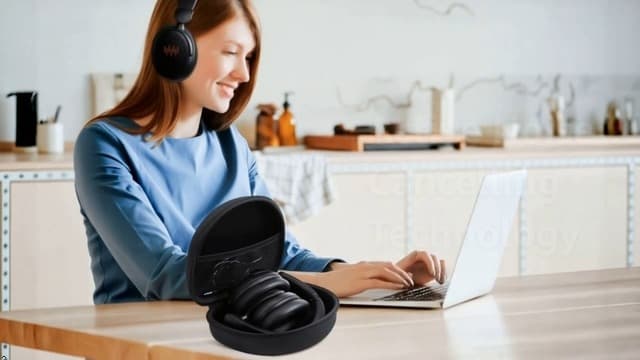 Active Noise Cancelling Headphones Wireless Bluetooth 5.4 Over-Ear ANC Headset for Students Gaming Online Classes Travel Airplane Hi-Res Sound Foldable for Samsung TV QLED iPhone 16 iPad Google Black