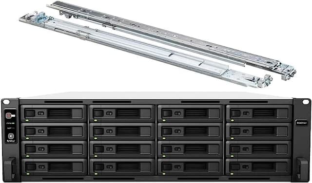 Synology RackStation RS4021xs+ NAS Server with Xeon 2.1GHz CPU, 64GB Memory, 288TB HDD Storage, 2 x 10GbE LAN Ports, DSM Operating System Bundle with Rail kit