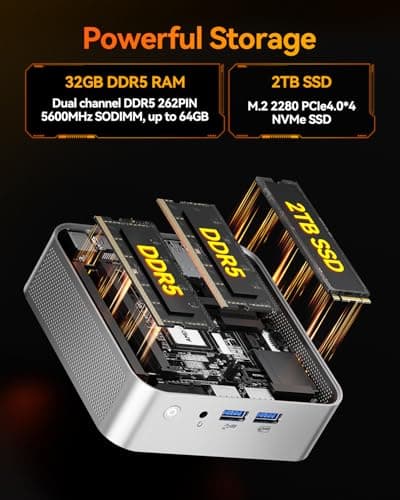 GEEKOM A8 AI Mini PC, AMD Ryzen 9 8945HS (up to 5.2GHz) Mini Computers, 32GB DDR5 5600MHz RAM&2TB PCIe 4.0 SSD, Windows 11 Pro Mini Desktop, AMD Ryzen AI/Radeon 780M/WiFi 6E/BT5.2/USB4/8K/Quad Display
