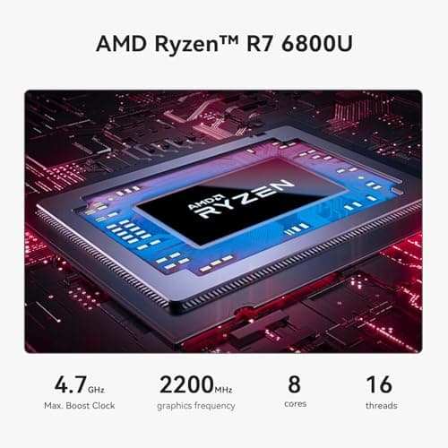 Beelink SER5 MAX Mini PC,AMD Ryzen 7 6800U(8C/16T,up to 4.7 GHz),Mini Computer 32GB LPDDR5 RAM 1TB SSD Graphics 12 core 2200 MHz,Support 4K Triple Display/HDMI+DP+Type-C/Wifi6/BT5.2/1000M LAN/USB3.2