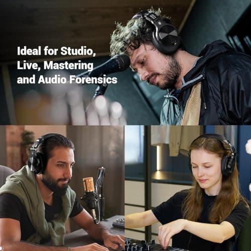 OneOdio A70 Bluetooth Over Ear Headphones, Wireless Headphones with 72H Playtime, Hi-Res, Built-in Mic, 3.5mm/6.35mm Wired Audio Jack for Studio Monitor & Mixing DJ Guitar AMP, Computer Laptop PC