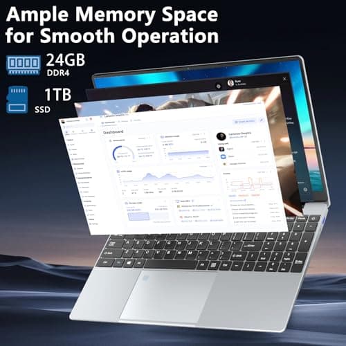 15.6 Inch Laptop, Gaming Laptop, Laptops 24GB 1TB SSD, Lap top Computer N5095, Traditional Laptops Computers 180 Angle Opening, Lap top Fingerprint Unlock Backlit Keyboard, 1920X1080 FHD IPS MINI-HDMI