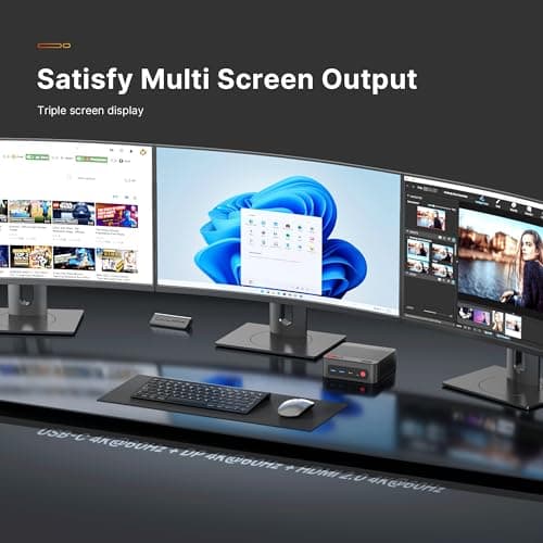 Mini PC P4 Plus, AMD Ryzen 7 5825U Mini Computers, 32GB DDR4 RAM 1TB m.2 NVMe SSD, Dual 2.5GbE LAN Ports/WiFi 6E/BT5.2, 4K Triple Display, Dual NVMe SSD Slots Mini Gaming PC