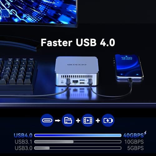GEEKOM Mini PC XT13 Pro, with 13th Gen Intel i9-13900H Mini Computers(14 C/20T, Up to 5.4GHz) 32GB DDR4/2TB PCIe Gen 4 SSD Windows 11 Pro Support USB 4.0/2.5G LAN/8K/Quad Displays/Wi-Fi 6E/BT5.2