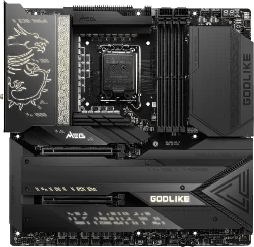 MSI MEG Z790 GODLIKE Gaming Motherboard (Supports 12th/13th/ 14th Gen Intel Processors, LGA 1700, DDR5, PCIe 5.0, M.2, 10Gbps LAN, USB 3.2 Gen2, Wi-Fi 6E, Bluetooth 5.3, Thunderbolt, E-ATX)