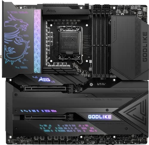 MSI MEG Z790 GODLIKE Gaming Motherboard (Supports 12th/13th/ 14th Gen Intel Processors, LGA 1700, DDR5, PCIe 5.0, M.2, 10Gbps LAN, USB 3.2 Gen2, Wi-Fi 6E, Bluetooth 5.3, Thunderbolt, E-ATX)