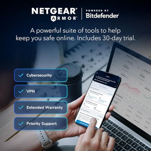 NETGEAR 4-Stream WiFi 6 Router (R6700AX) – Security Features, AX1800 Wireless Speed (Up to 1.8 Gbps), Covers up to 1,500 sq. ft., 20 devices